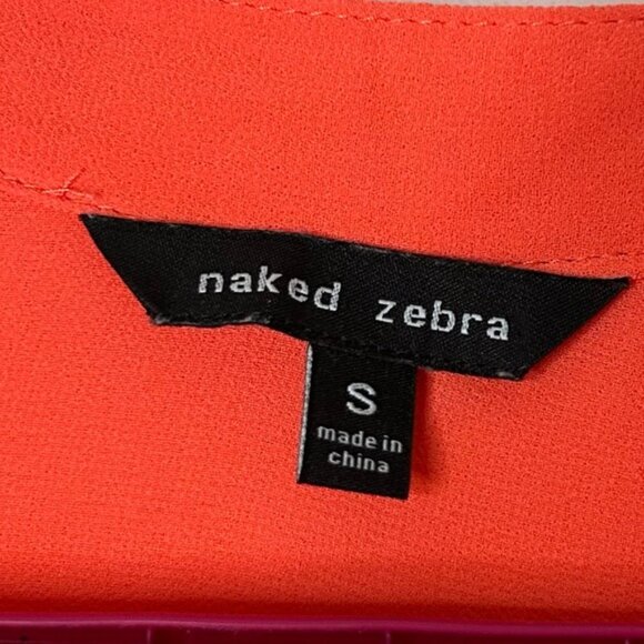 Naked Zebra V-neck Drawstring Tunis Shirt Dress Coral Pink Red Size Small - Picture 8 of 14